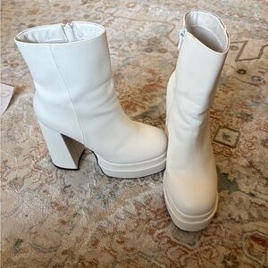 Nordstrom White Platform Ankle Boots